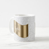 Diamanten, große Goldmonogramm, weißer Skriptname Kaffeetasse (Vorderseite Links)