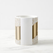 Diamanten, große Goldmonogramm, weißer Skriptname Kaffeetasse (Mittel)