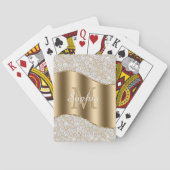 Diamanten, große Goldmonogramm, weißer Skriptname Spielkarten (Rückseite)