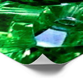 Diamanten, grüne Designfarbform Poster (Ecke)