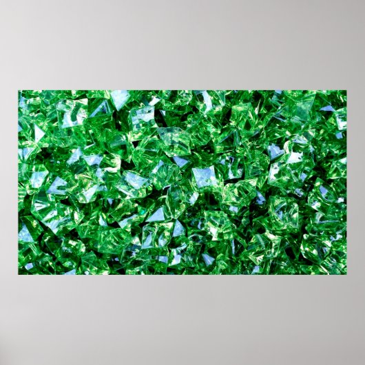 Diamanten, grüne Designfarbform Poster (Vorne)