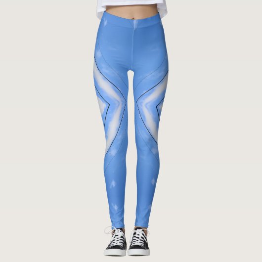Diamanten im Look der Sky Gefärbte Krawatte Leggings (Vorderseite)