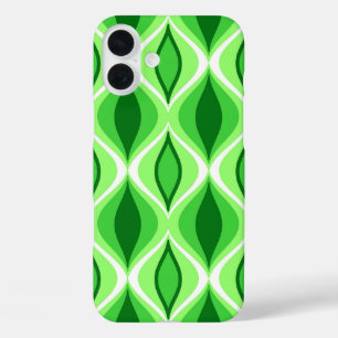 Diamanten im Mid-Century-Modern-Stil, Smaragdgrün iPhone 16 Plus Hülle