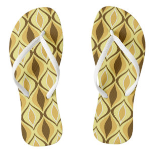 Diamanten im modern Mid-Century-Stil, Senfgold Badesandalen