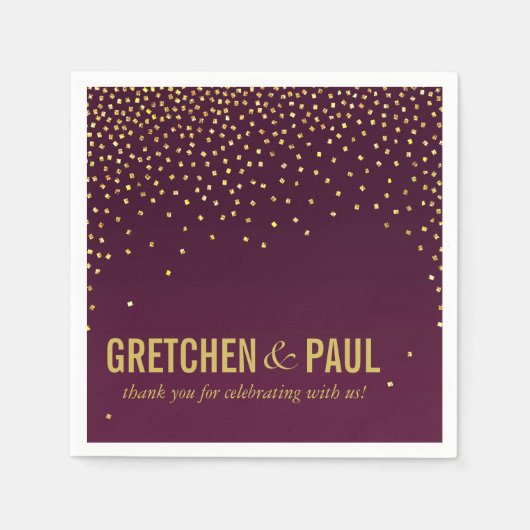 Diamanten im Sky Cocktail Party | Aubergine Serviette (Vorderseite)
