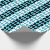 Diamanten in schwarz, weiß, türkisfarben Mod Geschenkpapier (Ecke)