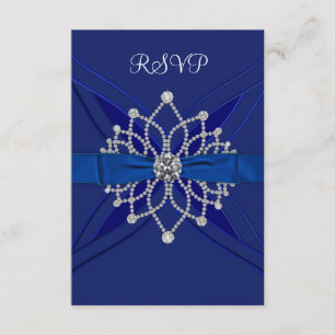 Diamanten königsblau Sweet Sixteen Geburtstags-RSV RSVP Karte