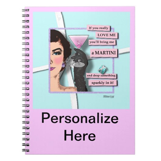 Diamanten & Martinis-Notebook Notizblock (Vorderseite)