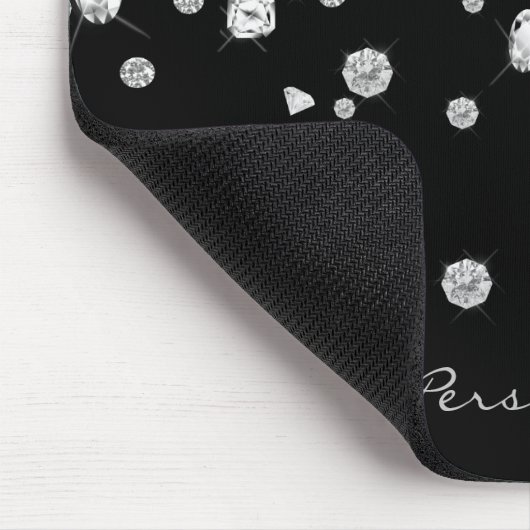 Diamanten mit schwarzem Hintergrund Mousepad (Ecke)