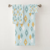 Diamanten Mitte des Jahrhunderts Modernes Atommust Badhandtuch Set (Insitu)