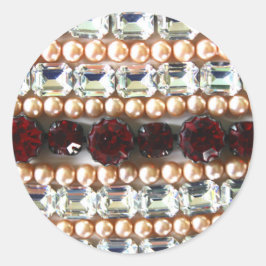 Diamanten Nashornperlen rubies Vintager Schmuck Runder Aufkleber