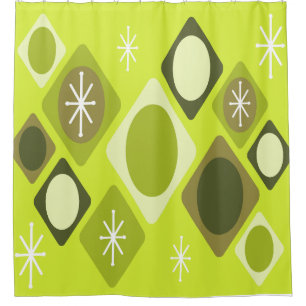 Diamanten Ovals Sternexplosionen Chartreuse Duschvorhang