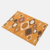 Diamanten Ovals Sternexplosionen Orange Fußmatte (Schrägansicht)