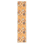 Diamanten Ovals Sternexplosionen Orange Kurzer Tischläufer (Vorderseite)