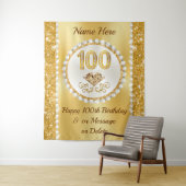 Diamanten, Perlen Groß, 100. Geburtstagsgrundierun Wandteppich (Beispiel)