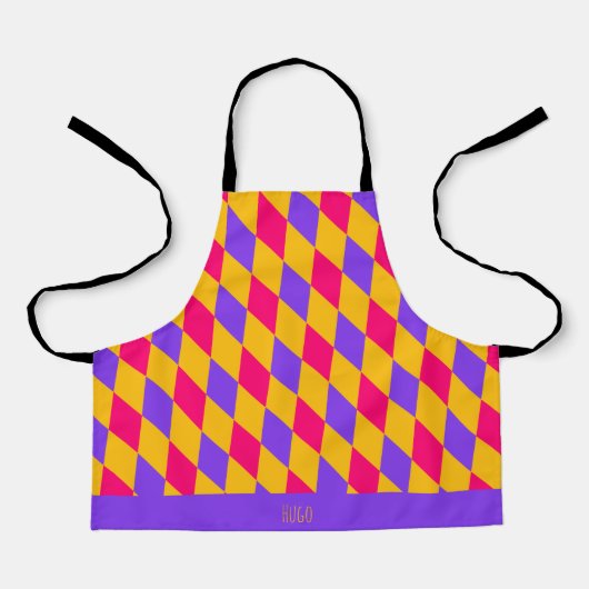 Diamanten Pink Yellow Minimal Muster Schürze (Vorderseite)