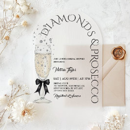 Diamanten & Prosecco Elegantes Brautparty Acryleinladungen