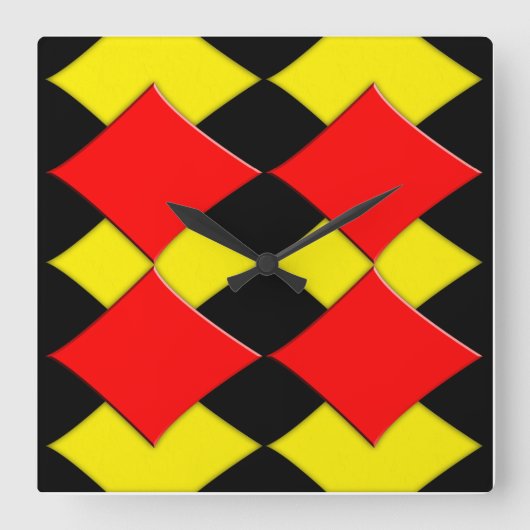 Diamanten Quadratische Wanduhr (Vorderseite)