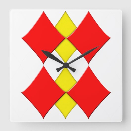 Diamanten Quadratische Wanduhr (Vorderseite)