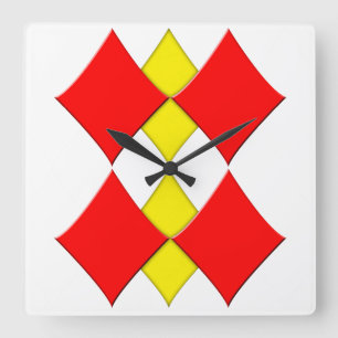 Diamanten Quadratische Wanduhr