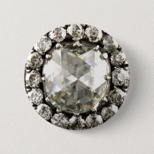 Diamanten Rhinestone Vintage Kostüm-Schmuck Brosch Button