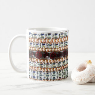 Diamanten-Rhinestones-Rubies-Garnelenperlen Kaffeetasse