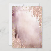 Diamanten, Rose Gold Glitzer Tropfen, Ananas Einladung (Rückseite)