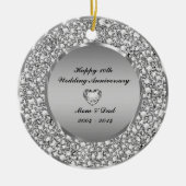 Diamanten & Silber 10. Hochzeitstag Keramikornament (Vorne)