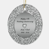 Diamanten & Silber 10. Hochzeitstag Keramikornament (Links)