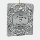 Diamanten & Silberring 25. Hochzeitstag Keramikornament (Rechts)