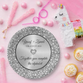 Diamanten & Silberzettel für große Uhren Pappteller (Party)