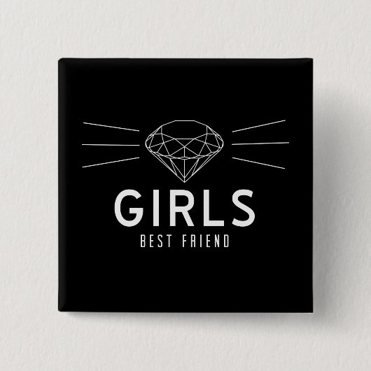 Diamanten sind der beste Freund eines Mädchens Button (Vorderseite)