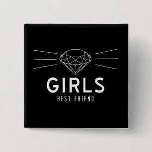 Diamanten sind der beste Freund eines Mädchens Button