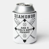 Diamanten sind die besten Girls - Funny Baseball Dosenkühler (Kanne Rückseite)