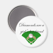Diamanten sind die besten T - Shirt eines Mädchens Magnet (Vorderseite/Rückseite)
