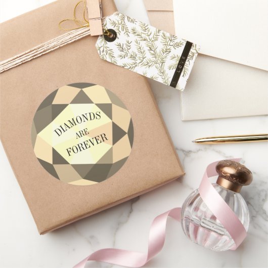 Diamanten sind für immer eleganter, runder Schmuck Runder Aufkleber (Schenken)