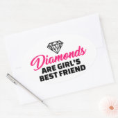 Diamanten sind Mädchenfreund Ovaler Aufkleber (Umschlag)