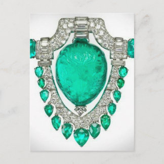 Diamanten Smaragde Modeschmuck Vintage Brosche Postkarte