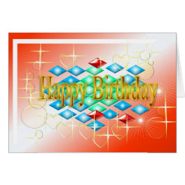 Diamanten Sternenblasen in Gold und rot Geburtstag