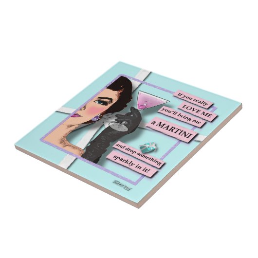 Diamanten u. Martini-Untersetzer-Fliese Fliese (Seite)
