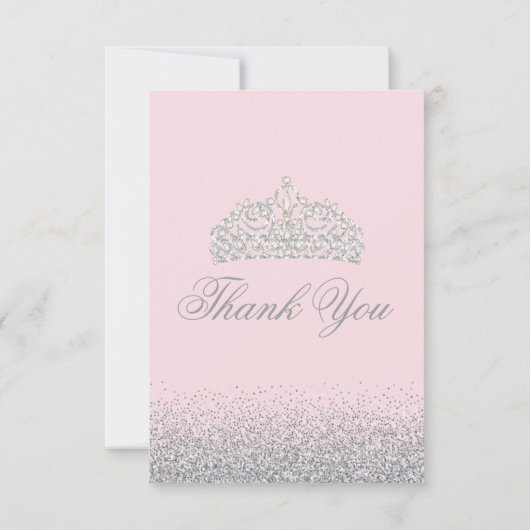 Diamanten u. silberner Glitzer danken Ihnen Karten (Rückseite)