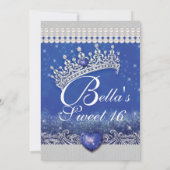 Diamanten und Bling Sweet 16 Quince Einladungen (Rückseite)