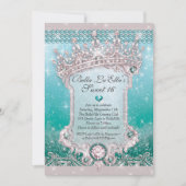 Diamanten und Bling Sweet 16 Quince Einladungen (Vorderseite)