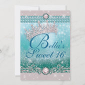 Diamanten und Bling Sweet 16 Quince Einladungen (Rückseite)