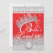 Diamanten und Bling Sweet 16 Quince Einladungen (Rückseite)