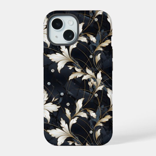 Diamanten und Blume iPhone 15 Hülle (Rückseite)