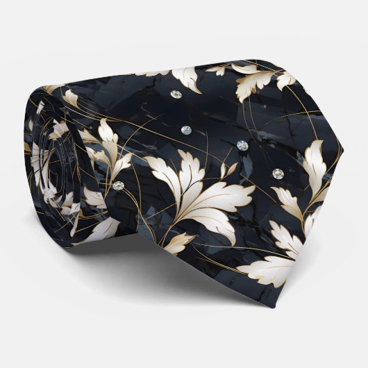 Diamanten und Blume Krawatte (Gerollt)