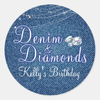 Diamanten und Denim Party Stickers