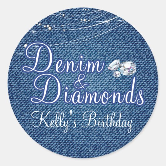 Diamanten und Denim Party Stickers (Vorderseite)