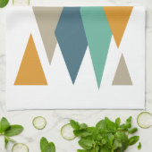 Diamanten und Dreiecke Mitte des Jahrhunderts Geschirrtuch (Gefaltet)